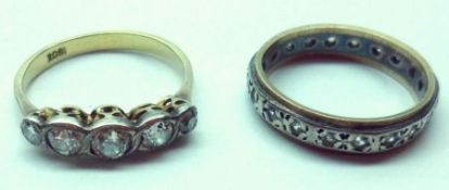 A Mixed Lot comprising an early 20th Century 18ct Gold five old cut Diamond Ring together with a