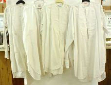 A collection of approximately 15 Gentleman’s white Cotton collarless Dress Shirts