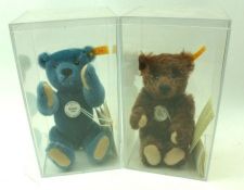 Steiff, two Miniature Teddy Bears from The Historic Steiff Miniatures Series, housed within clear