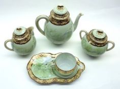 A Chinese Eggshell part Tea Service comprising three Cups on Tennis Saucers and one further