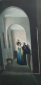 A Framed Late Victorian Coloured Print of Female Figure, titled “Nearer to Thee”; together with a