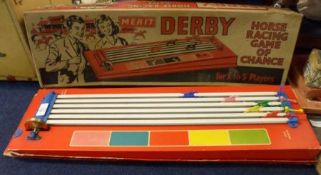 A Merit Derby Horse Racing Game of Chance for 2-5 Players, length 27”, housed within original box
