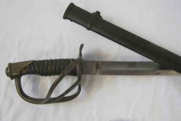 American Civil War Period Model 1860 Cavalry Sword, 34” blade by Henry Boker Solingen, wire bound