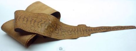 A Vintage Python Skin, inscribed verso “Python Spilotes”, approximately 90” long