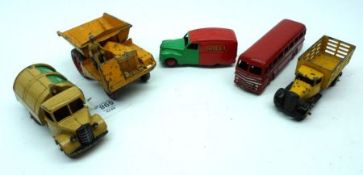 Dinky Toys (unboxed), to include: 25F Market Gardeners Van, 25V Refuse Wagon, 29H Roadmaster