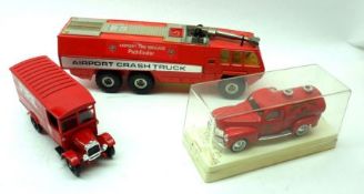 A Mixed Collection of various Model Fire Engines, to include: four Solido Models in Perspex