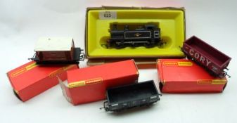 Hornby Railways R.052 B.R. 0-6-0 Black Tank Locomotive; R.016 B.R. Brake Van; R.022 Mineral Wagon