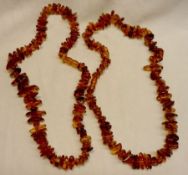 A heavy graduated Amber Nugget Chip Necklace, approximately 61cm, weight approximately 125 gm