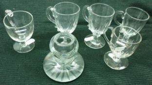 A Glass Match Striker and five various Custard Cups (6)