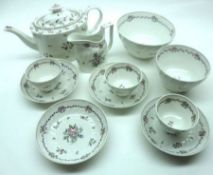 An early 19th Century English part Tea Service (possibly Newhall), comprising three Tea Bowls,