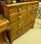 A 19th Century Mahogany Chest of two short and three full width drawers, with brass knob handles,