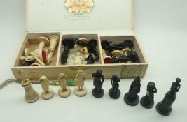 An Ivory Chess Set, carved in the form of Hierarchical Figures, comprises sixteen white pieces and