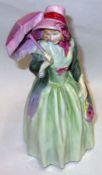 A Royal Doulton Figure “Miss Demure” HN1263 (loss to tip of parasol handle), 7 ½” high