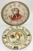 Two Royal Doulton Series Ware Circular Plates, one decorated with scene of Skaters in 19th Century