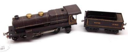 Hornby O Gauge Clockwork Locomotive in brown livery, No 31240, Nord, with Coal Tender (A/F)