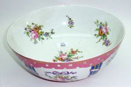 A Sevres Bowl of tapering circular form, the outer body painted in colours with compartmentalised