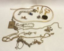 A packet of assorted Jewellery items, including white metal Flexible Bracelet, Neck Chain, Capricorn