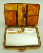 A Vintage Composition and Brass Mounted Gents Vanity Case, of rectangular form, fitted with a