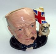 A Royal Doulton Large Character Jug: “Character Jug of the year” – “Winston Churchill” D6907;