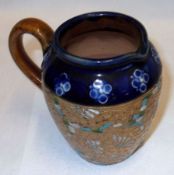 A Royal Doulton Slaters small Baluster Jug, typically decorated on a leather-glaze ground with