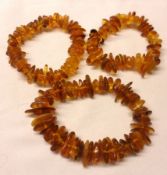 A Large Amber elongated oval nugget-shaped Bead Bracelet, approximately 45 gm