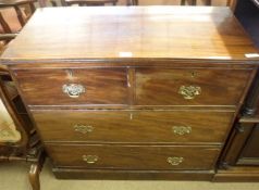 A 19th Century Mahogany Chest, of two short and two full width graduated drawers on a plinth base,