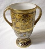 A Noritake two-handled urn-shaped Vase, (probably formerly fitted with a cover now missing),