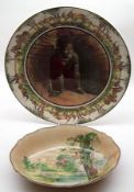 A Royal Doulton Series Ware Oval Bowl, decorated with a scene “Summertime in England”; together with