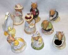 A collection of eight various Royal Doulton Brambly Hedge Series Figures: Teasel; Primrose