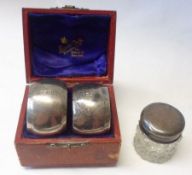 A Cased Pair of late Victorian Napkin Rings of plain curved circular form, Sheffield 1898, Maker WN;