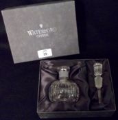 A Waterford Crystal Small Scent Decanter, of compressed form with a pointed stopper (in original