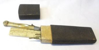 A Victorian Shagreen Covered Three Piece Student’s Drawing Set, the case 5” long