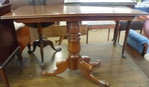A Rectangular Mahogany Side Table, raised on turned column to a spreading tripod base (possibly an