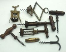 A Collection of various Vintage Corkscrews including scissor-action example, ratchet example etc (