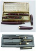 A Vintage Conway Stewart Writing Set, comprising a Propelling Pencil and Fountain Pen of small