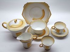 A small Collection of Shelley Regent Shape Tea Ware, decorated with the “Patches and Shades”