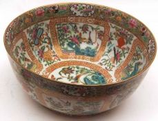 A 19th Century Canton famille rose Circular Bowl, typically painted in traditional colours with
