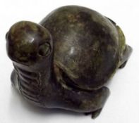 An Oriental Soapstone Model of a tortoise, 5” long