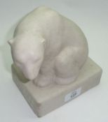 A Doulton Carrara White Marble Effect Model of a Polar Bear, 7” high