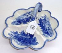 A Doulton Burslem “Norfolk” pattern Three Segment Hors D’Oeuvres Dish with handle, typically