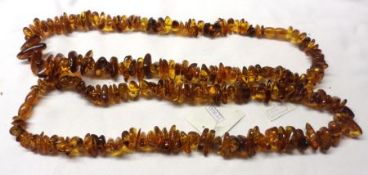 A heavy graduated Amber Nugget Chip Necklace, approximately 61cm, weight approximately 125 gm