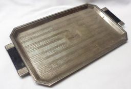 An Art Deco period, possibly Indian made, white metal Drinks Tray, of rectangular shape with