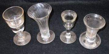 Two 19th Century Jelly Glasses; a further Firing Glass and a small Monteith type Glass with fluted