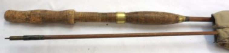 Vintage two-piece Hardy 7ft 6” Green Heart Fishing Rod, B2033