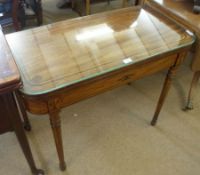 An early 19th Century Mahogany and Inlaid Folding Card Table, the frieze inlaid with black line