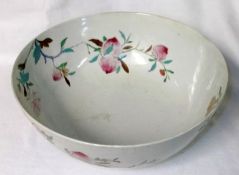 An Oriental Circular Bowl of tapering form, painted predominantly in puce, famille verte and