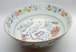 A Masons Ironstone Large Circular Bowl, printed in blue and decorated in colours with an Asiatic