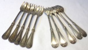 A set of ten French Christofle plated Pastry Forks (10)