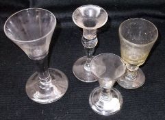 A small 18th Century Conical Ale Glass, on a spreading circular foot; a further smaller Firing Glass