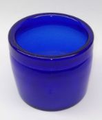 A Bristol Blue Glass Large Cylindrical Vase, of plain form, 5 ½” high